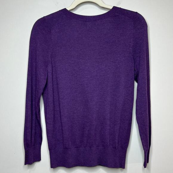 Lane Bryant Purple Cardigan Sweater Size 14 V Neck Grandpa Style - Picture 6 of 8